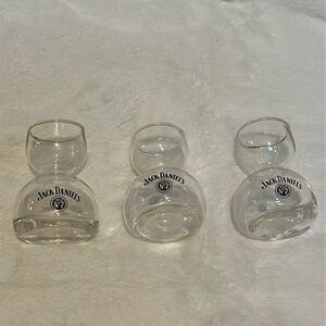 3 Jack Daniels Double bubble shot glass